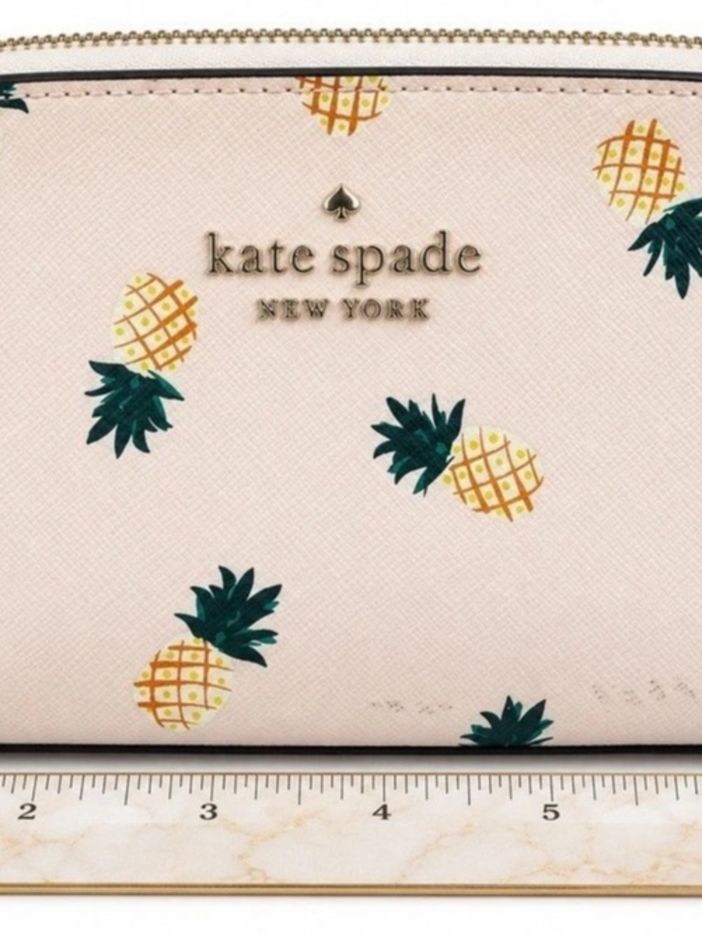 Kate Spade Staci Pink Pineapple Small Dome Cosmetic Case K7220